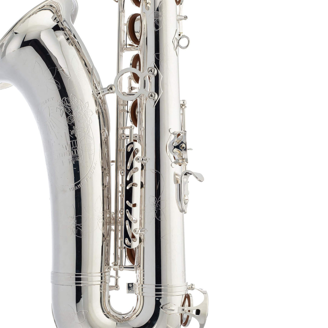 TS-860S Tenor Saxophone Silver-Plated Bell and Engraving View 1#finish_silver