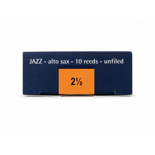Rigotti Gold Jazz Alto Saxophone Reeds, size 2.5, bottom view #strength_2-5