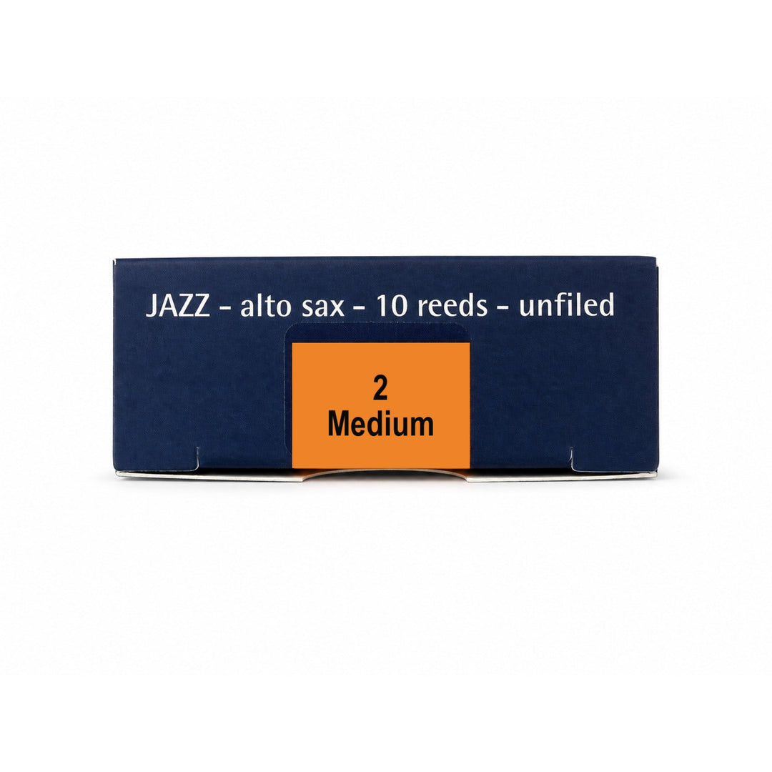 Rigotti Gold Jazz Alto Saxophone Reeds, size 2 Medium, bottom view #strength_2 Medium