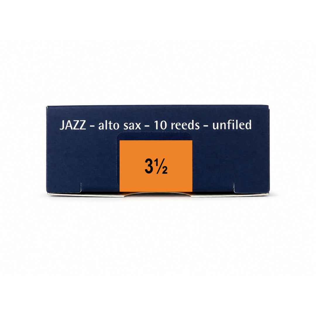 Rigotti Gold Jazz Alto Saxophone Reeds, size 3.5, bottom view #strength_3-5