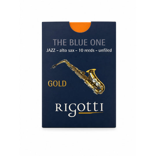 Rigotti Gold Jazz Alto Saxophone Reeds, size 3, front view #strength_3