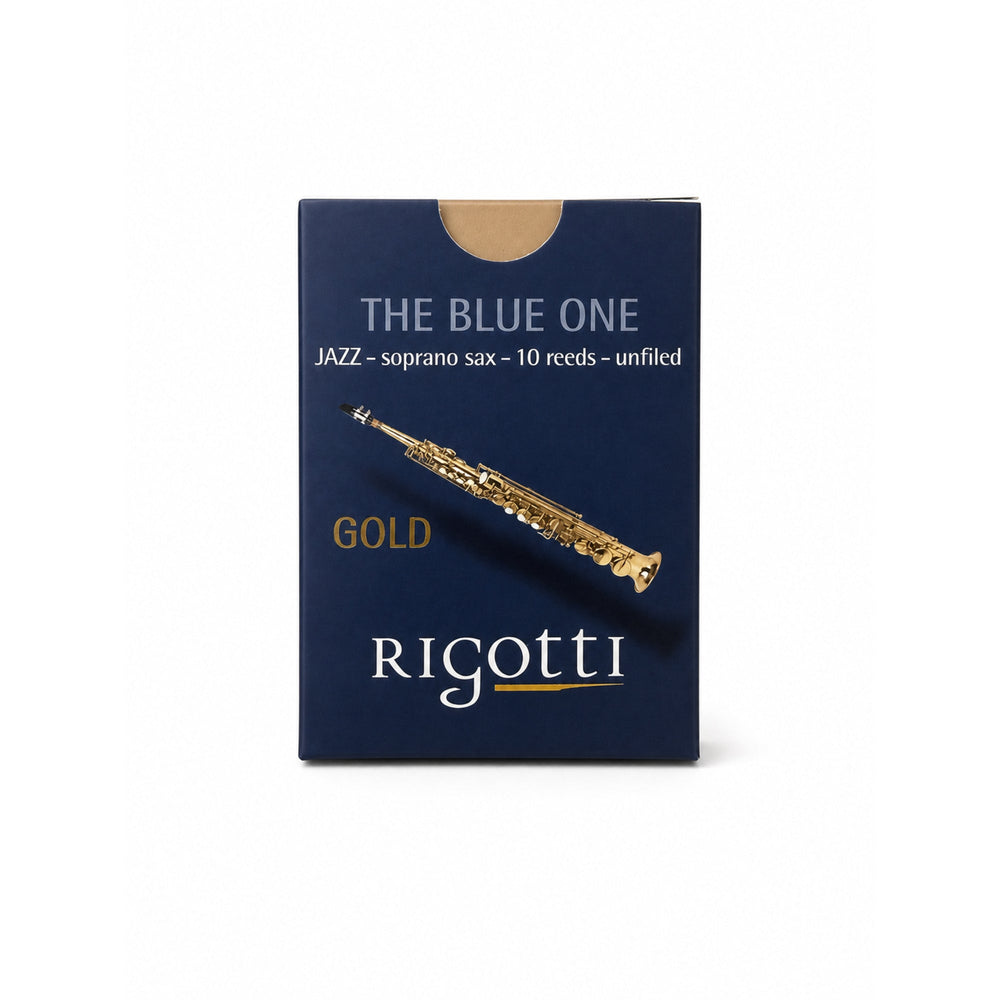 Rigotti Gold Jazz Soprano Saxophone Reeds, size 2.5 Strong, front view #strength_2-5 Strong