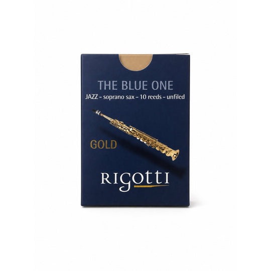 Rigotti Gold Jazz Soprano Saxophone Reeds, size 2 Light, front view #strength_2 Light