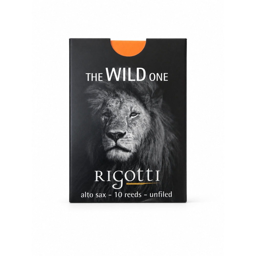 Rigotti Wild Alto Saxophone Reeds, size 1.5 — box of 10, front view #strength_1-5