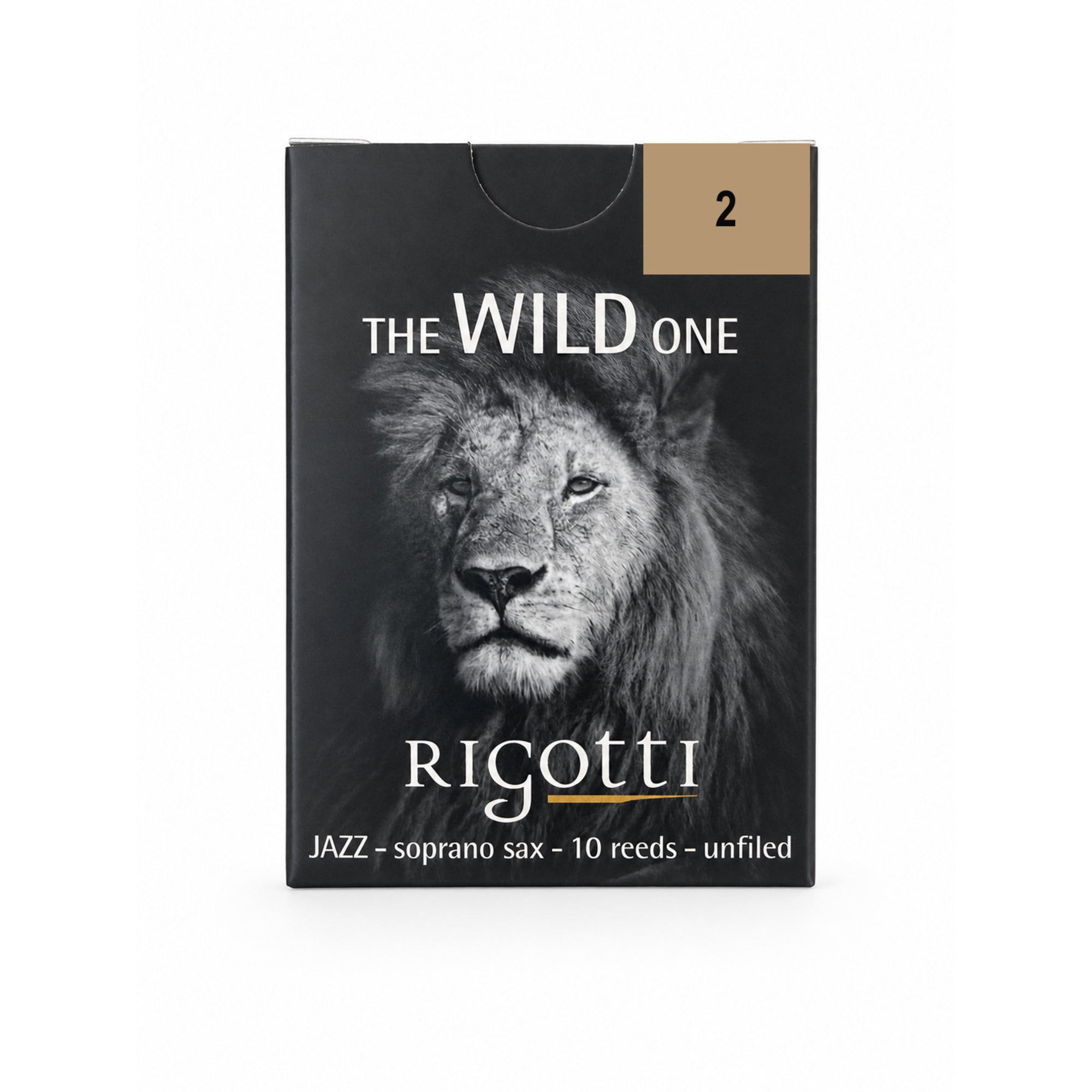 Rigotti Wild Soprano Saxophone Reeds, size 2, front view #strength_2