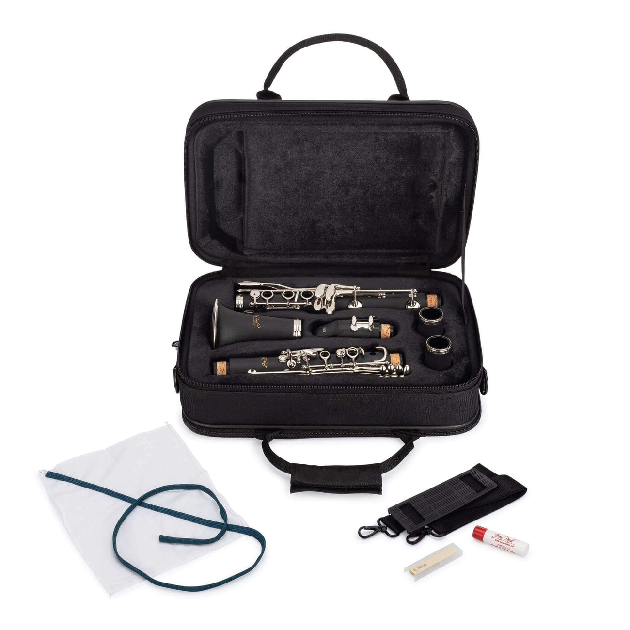 Desktop image of complete clarinet kit.