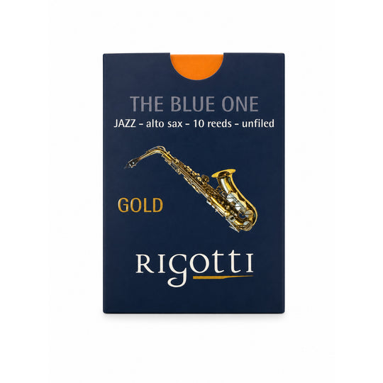 Rigotti Gold Jazz Alto Saxophone Reeds, size 2 Medium, front view #strength_2 Medium