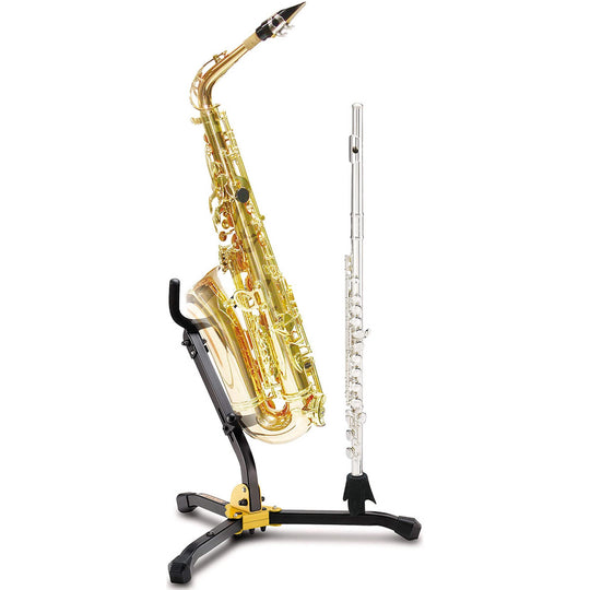 Hercules Stands DS532BB Alto/Tenor Saxophone Stand with Flute/Clarinet Peg