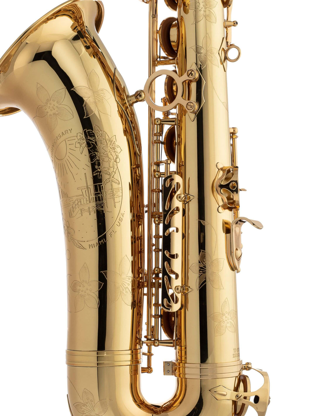 TS-860U Tenor Saxophone Unlacquered Bell and Engraving View 1#finish_unlacquered